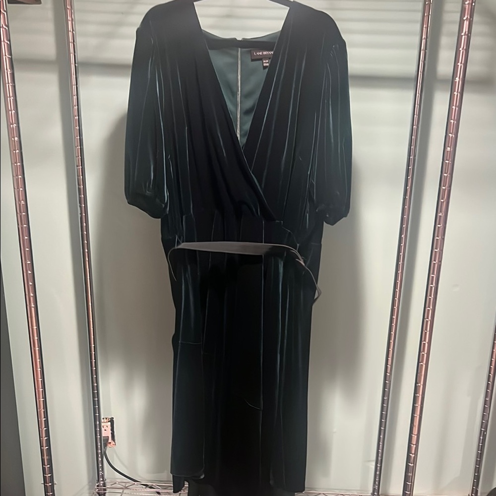 Elegant Green Velvet Dress